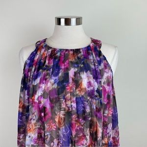 Badgley Mischka dress Sheer pleated mini